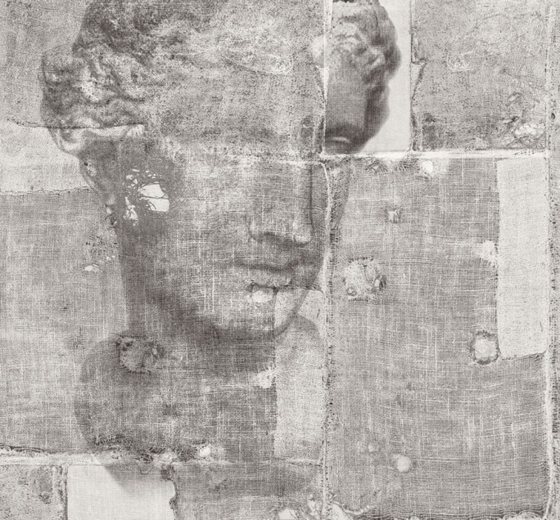 Fototapeta szara twarz męska rzeźba gipsowa