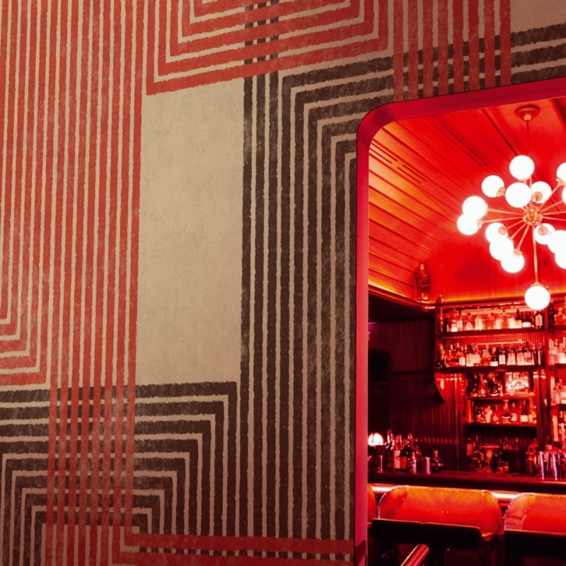 Fototapeta czerwone wzory geometryczne