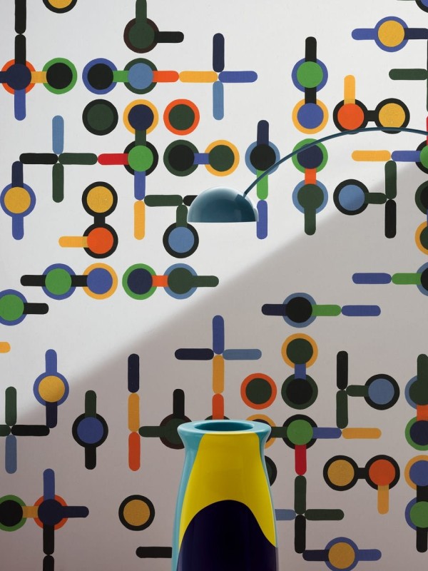 Fototapeta z geometrycznym wzorem kropki i kreski