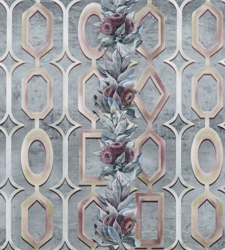 Fototapeta we wzory geometryczne i plecione kwiaty