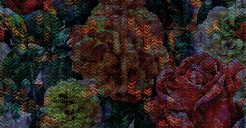 Fototapeta kolorowa z abstrakcyjnym wzorem w kwiaty