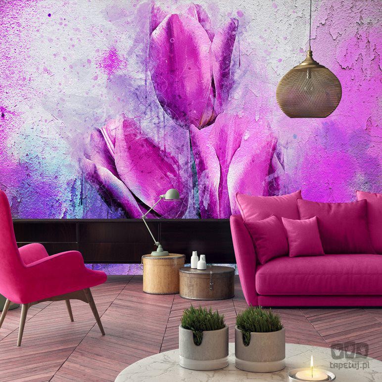 Fototapeta tulipany z malarskim efektem
