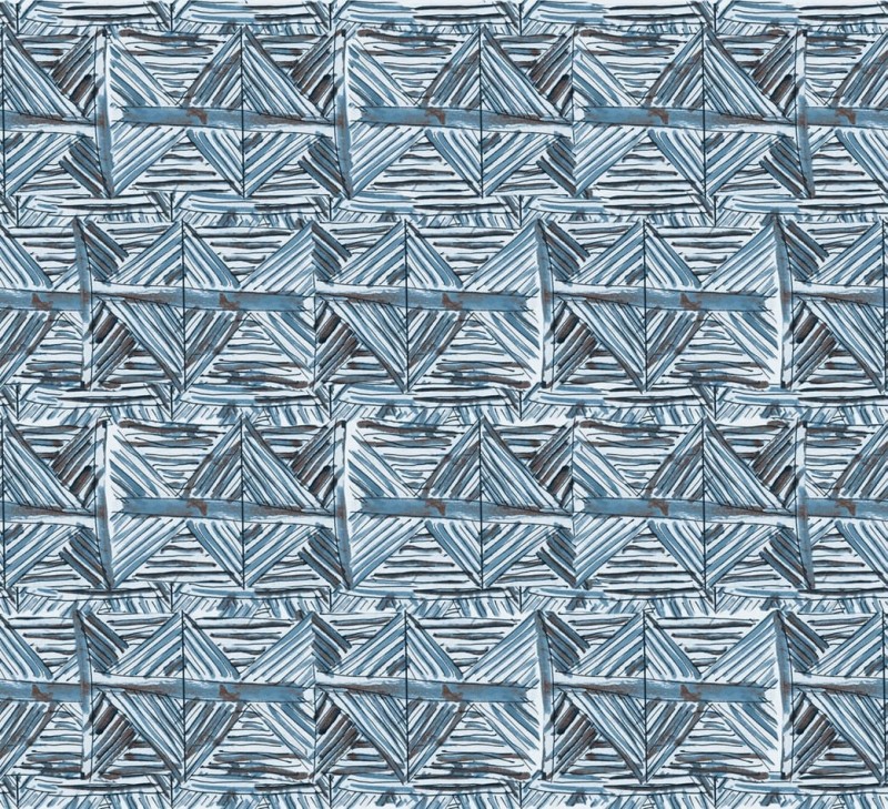 Fototapeta niebieska z rysowanym wzorem geometrycznym