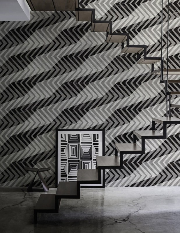 Fototapeta szaro-czarna z geometrycznym wzorem