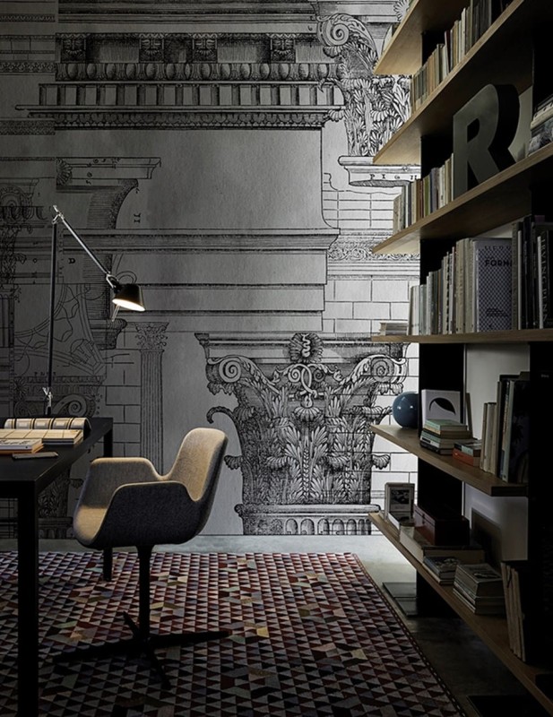 Fototapeta szara z architekturą antyczną