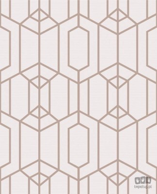 Różowa tapeta winylowa na flizelinie geometryczna złote linie