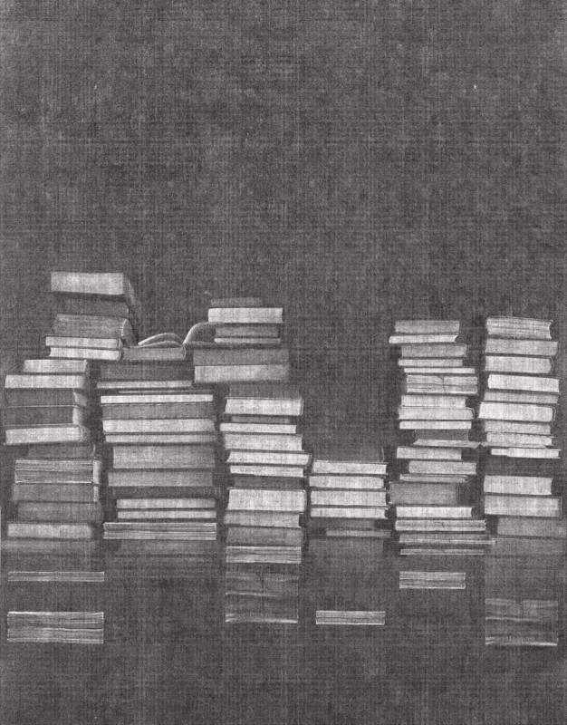 Fototapeta szara stosy książek