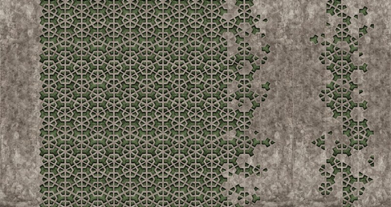 Fototapeta zielona ze wzorem geometrycznym