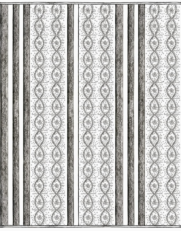 Fototapeta szara w pasy z ornamentami