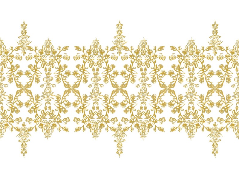 Fototapeta w żółte ornamenty