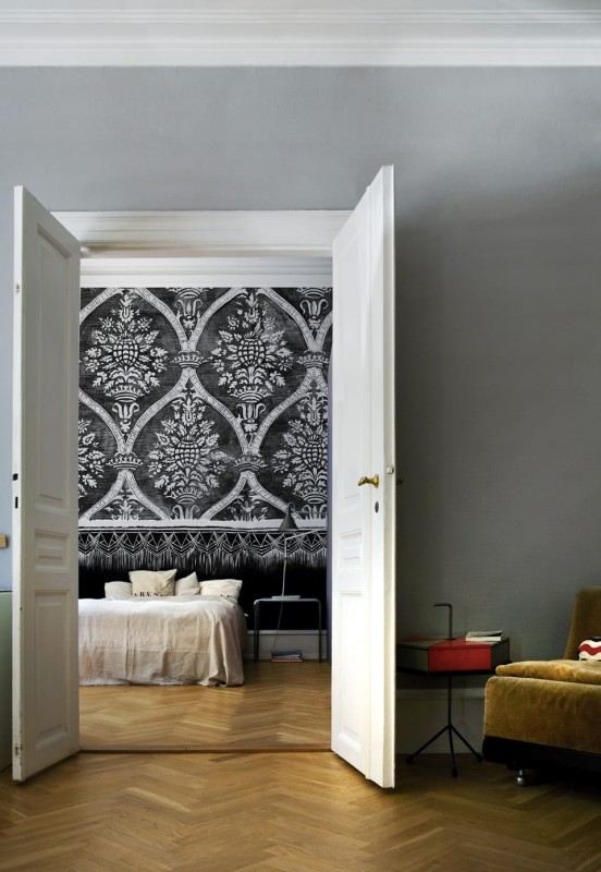 Fototapeta szara w ornamenty