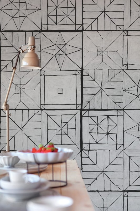 Fototapeta w malowane wzory geometryczne