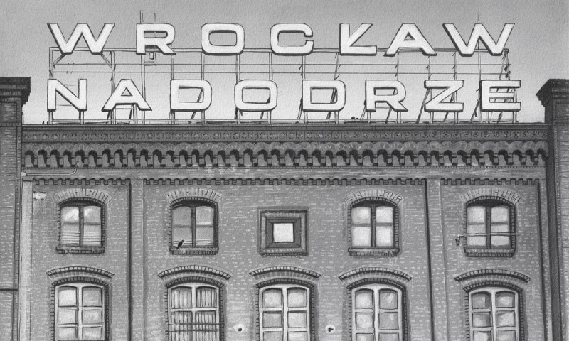 Fototapeta czarno-biała wrocławski dworzec