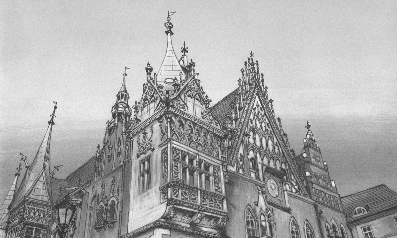 Fototapeta ścienna TownhallB&W Wallart