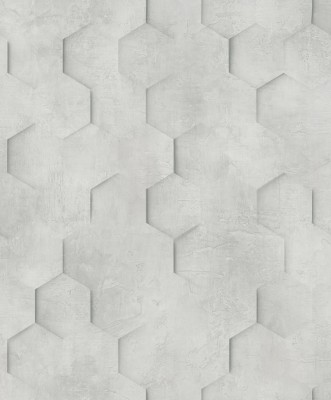 Szara tapeta winylowa na flizelinie z motywem geometrycznym