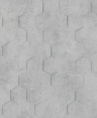 Szara tapeta winylowa na flizelinie z motywem geometrycznym