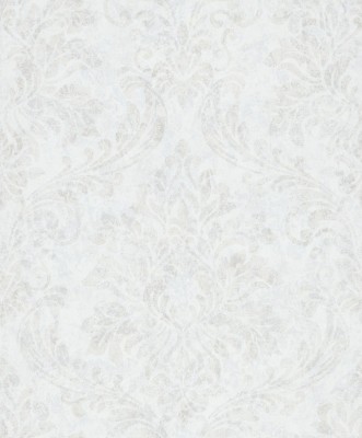 Biała tapeta winylowa na flizelinie w ornamenty
