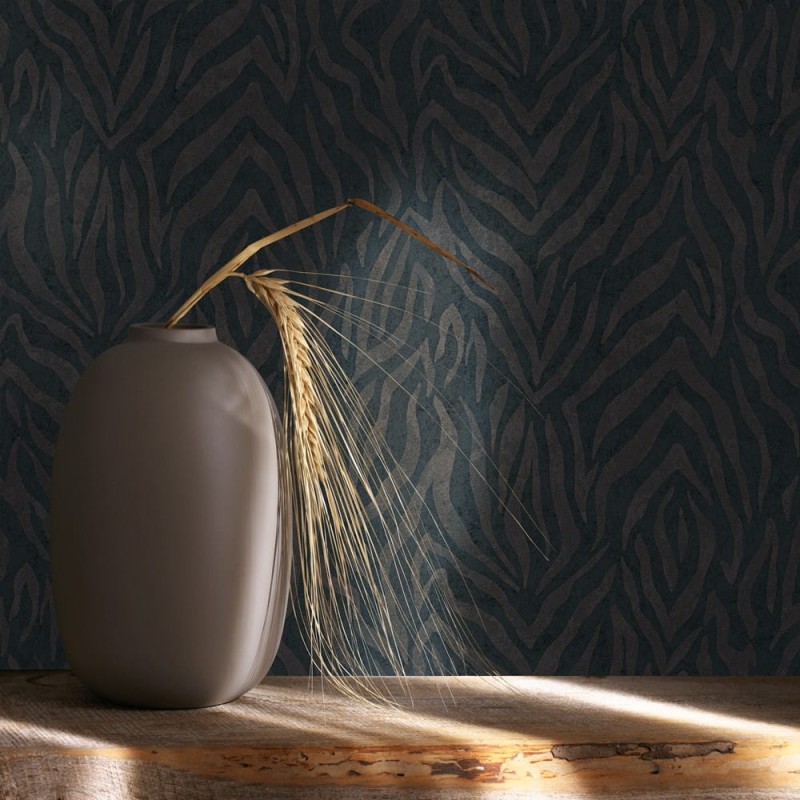 Tapeta winylowa na flizelinie zebra szaro-brązowa