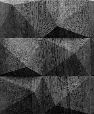 Geometryczna tapeta imitująca drewno szara