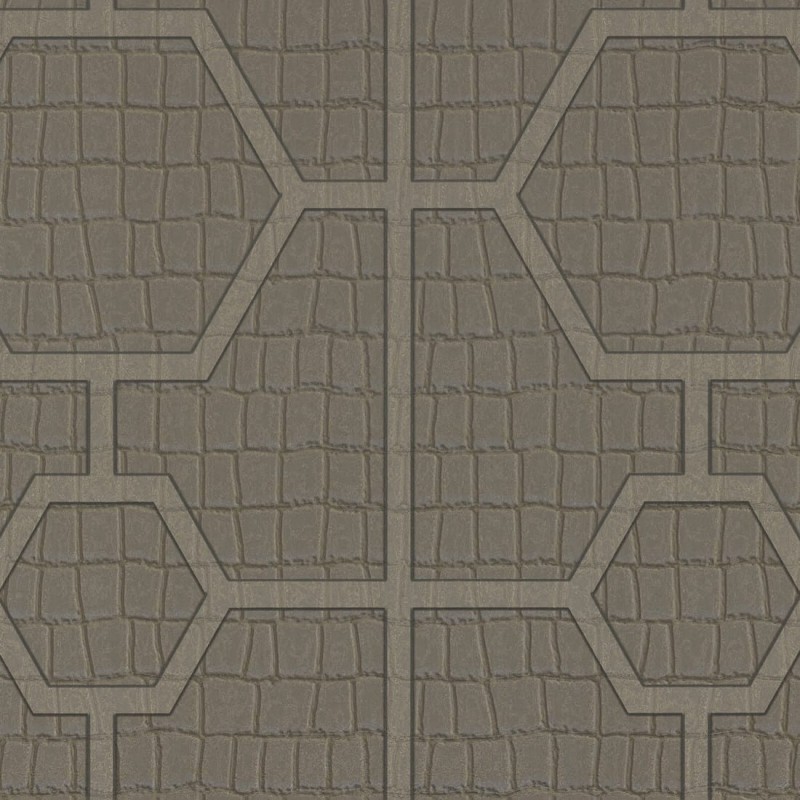 Metaliczna tapeta winylowa na flizelinie ze wzorem geometrycznym