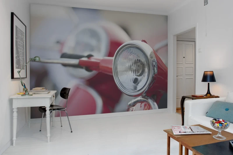 Fototapeta czerwony motorower