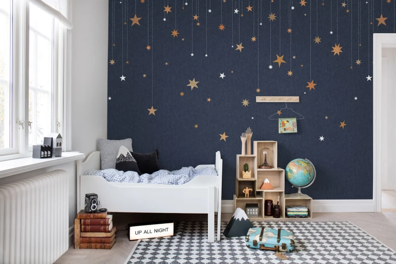 Fototapeta granatowa nocne niebo i gwiazdy