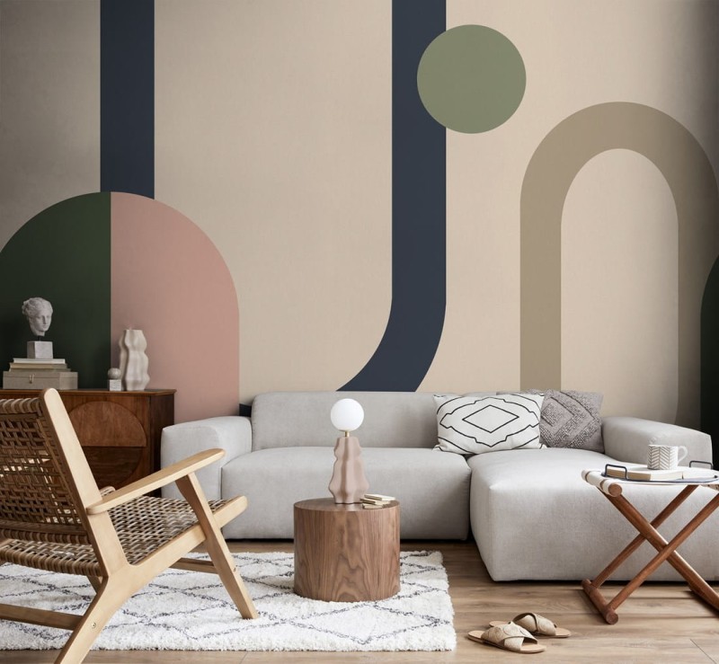 Fototapeta geometryczna w koła i łuki