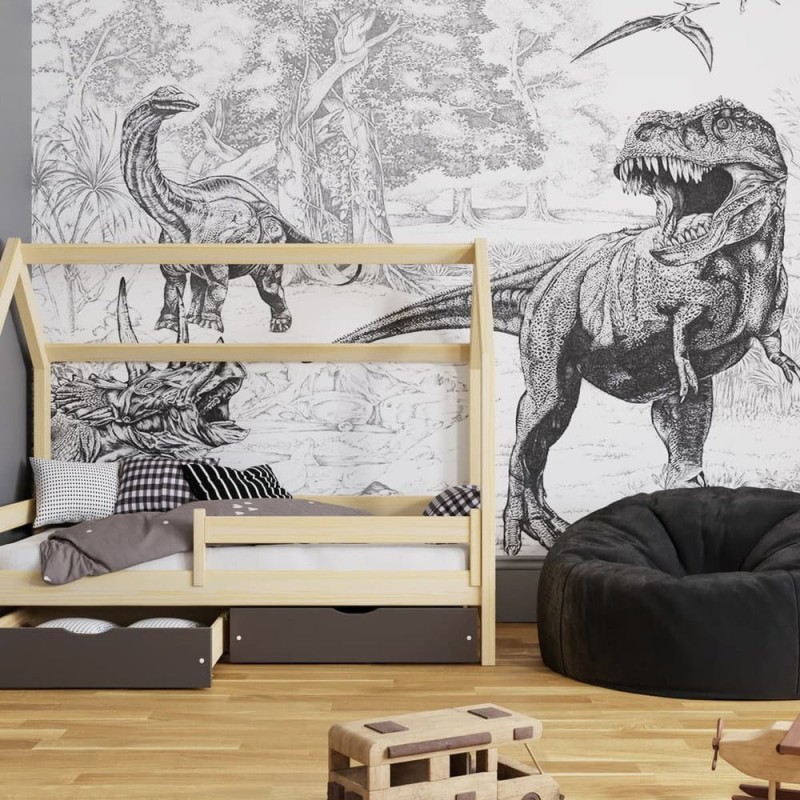 Fototapeta ręcznie rysowana z dinozaurem