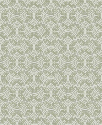 Zielona tapeta na flizelinie w ornamenty