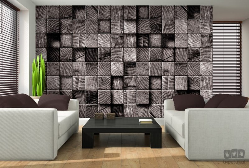 Fototapeta brązowe drewniane klocki