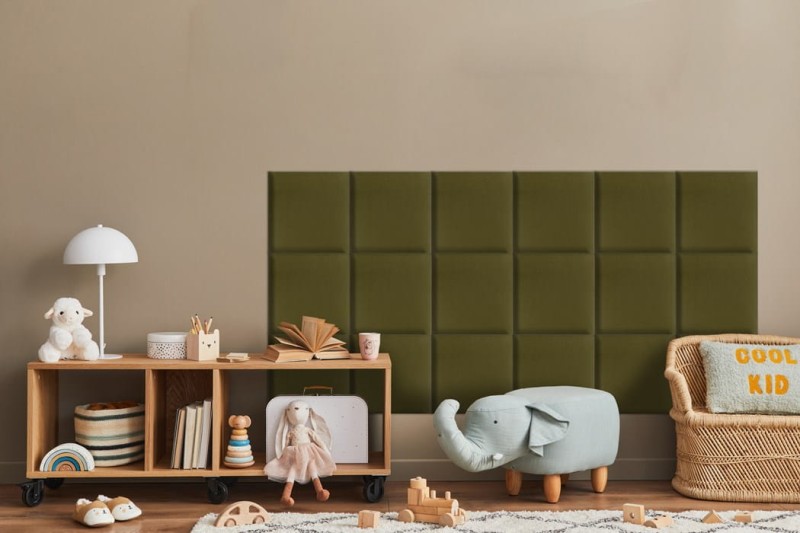 Panel Tapicerowany Khaki – Kwadrat
