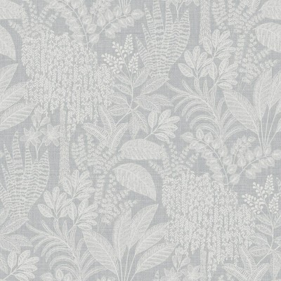 Niebieska tapeta na flizelinie z motywem roślinnym