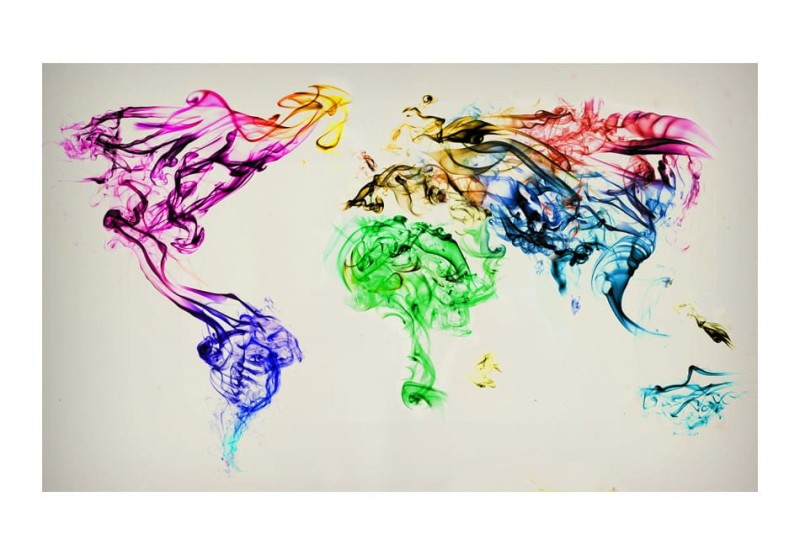 Fototapeta - Dancing smoke trails