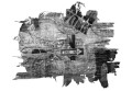 Fototapeta - Black-and-white New York collage