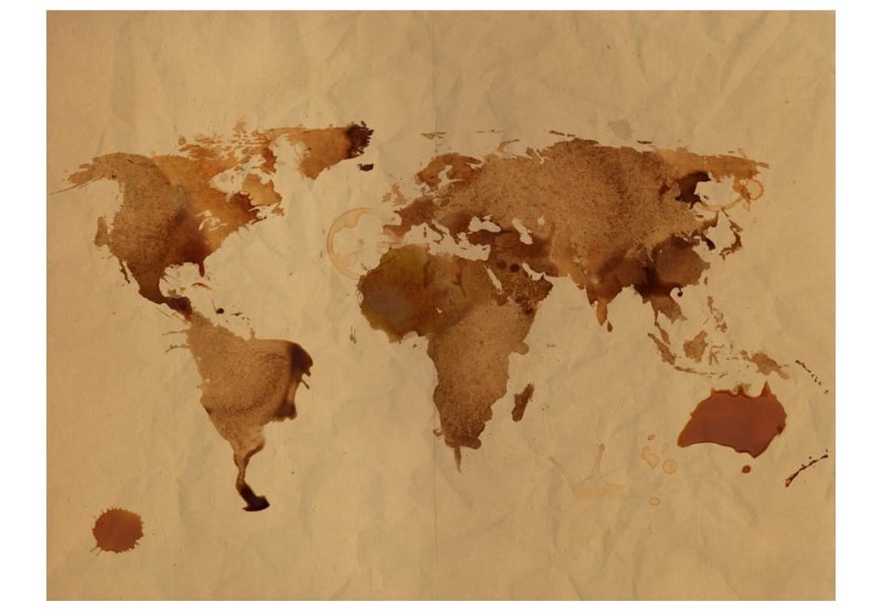 Fototapeta - Herbaciana mapa świata