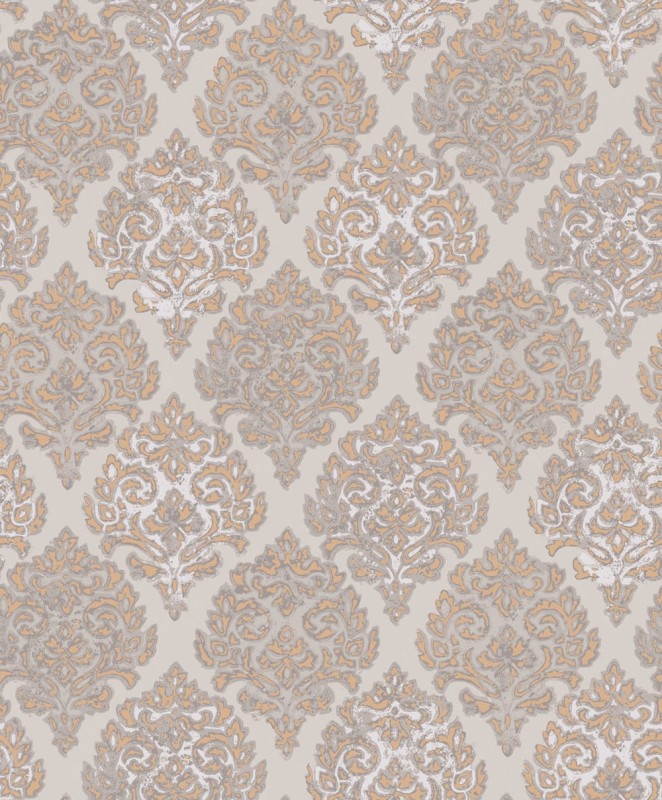 Szara tapeta na flizelinie w ornamenty