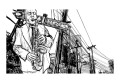 Fototapeta - Saxophone recital on Broadway
