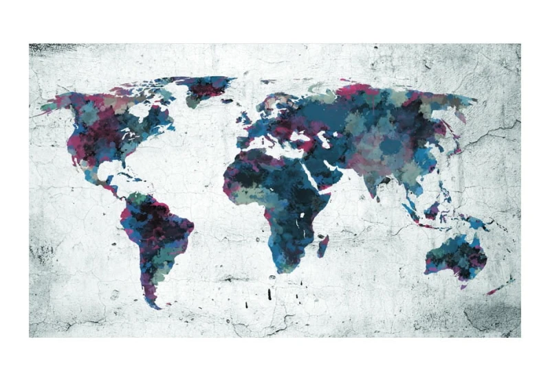 Fototapeta - World map on the wall