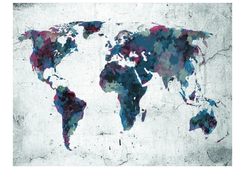 Fototapeta - World map on the wall