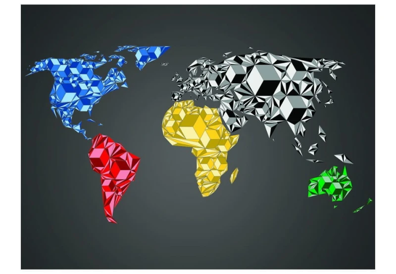 Fototapeta - Map of the World - colorful solids