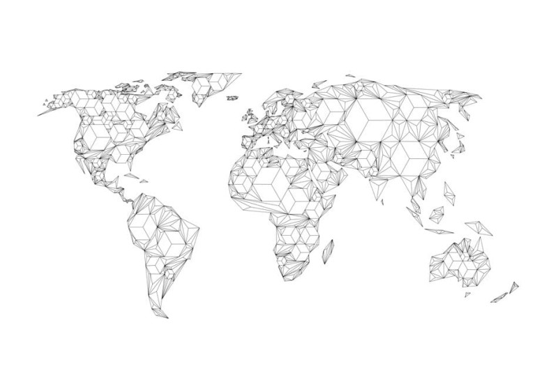 Fototapeta - Map of the World - white solids