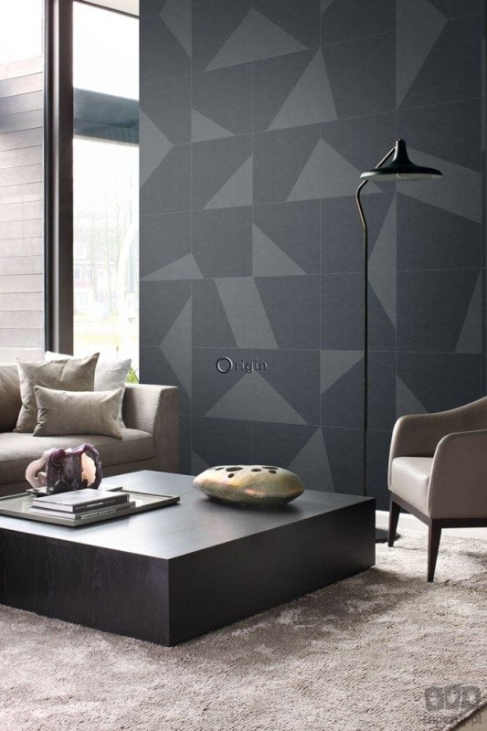 Fototapeta z geometrycznym wzorem w odcieniach granatu