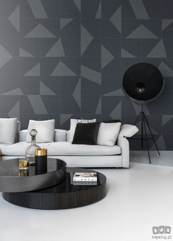 Fototapeta z geometrycznym wzorem w odcieniach granatu