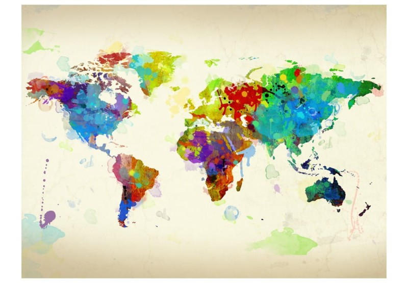 Fototapeta - Paint splashes map of the World