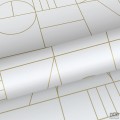 Biało złota tapeta w wzór geometryczny art deco