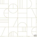 Biało złota tapeta w wzór geometryczny art deco