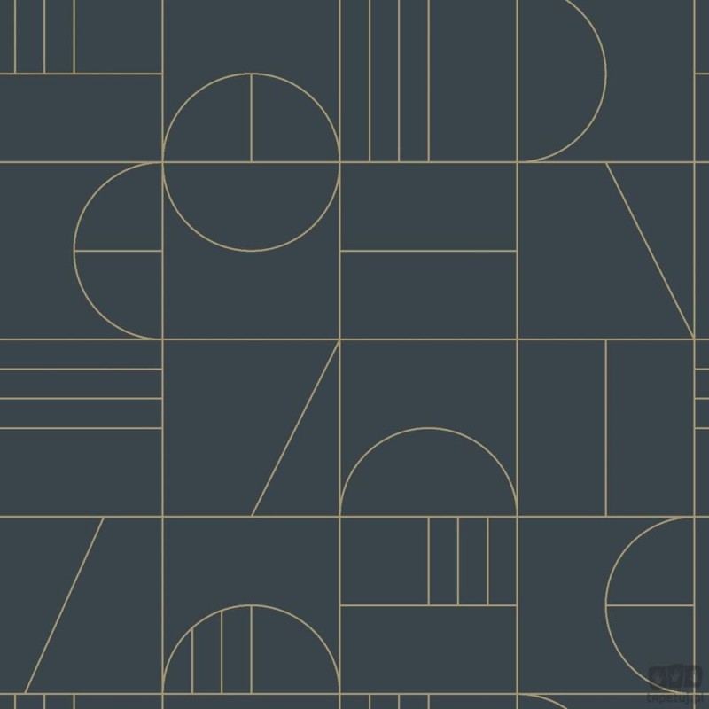 Tapeta wzór geometryczny kwadraty czarna flizelina