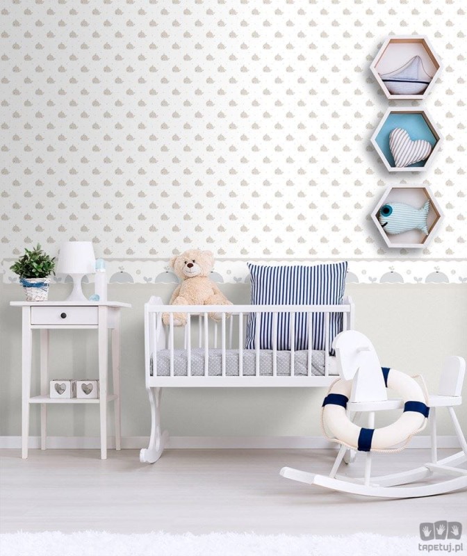 Tapeta dziecięca ICH Wallpaper Lullaby papierowa szara