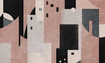 Fototapeta abstrakcyjna z motywem geometrycznych budynków