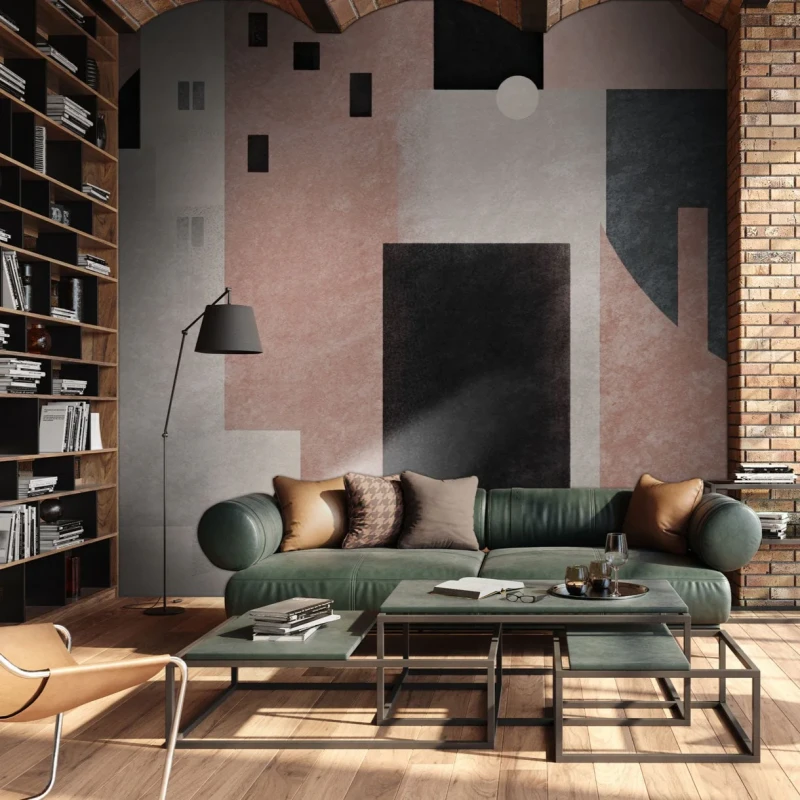 Fototapeta abstrakcyjna z motywem geometrycznych budynków